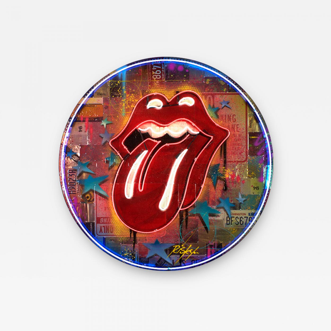 neon rolling stones shirt