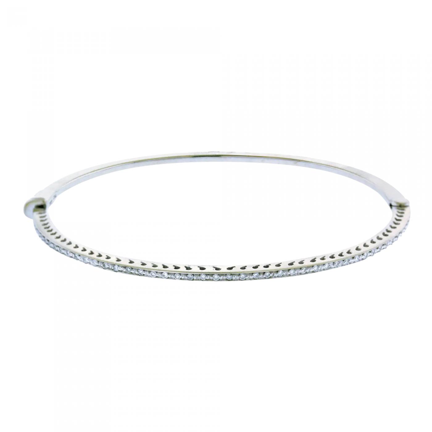 Roberto Coin - ROBERTO COIN DIAMOND HINGE BANGLE BRACELET