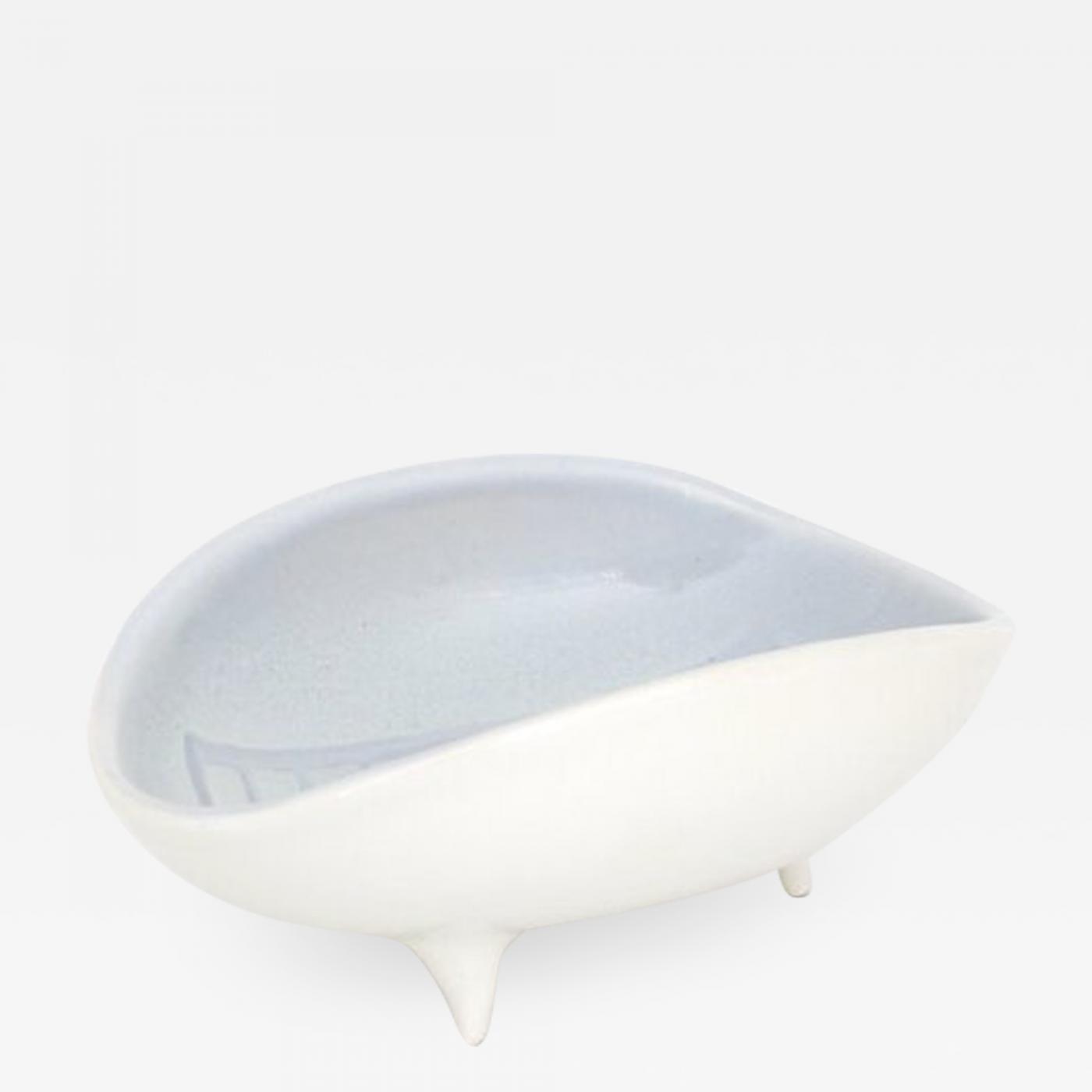 Roger Capron - Roger Capron French Milky White Ceramic Dish or Coupe  Vallauris Circa 1960