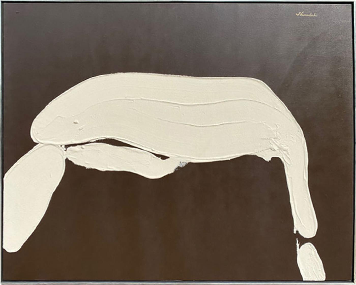 SHERADSKI - ABSTRACT DARK BROWN AND WHITE PAINTING ACRYLIC ON CANVAS BY  SHERADSKI, image size:1400x1120