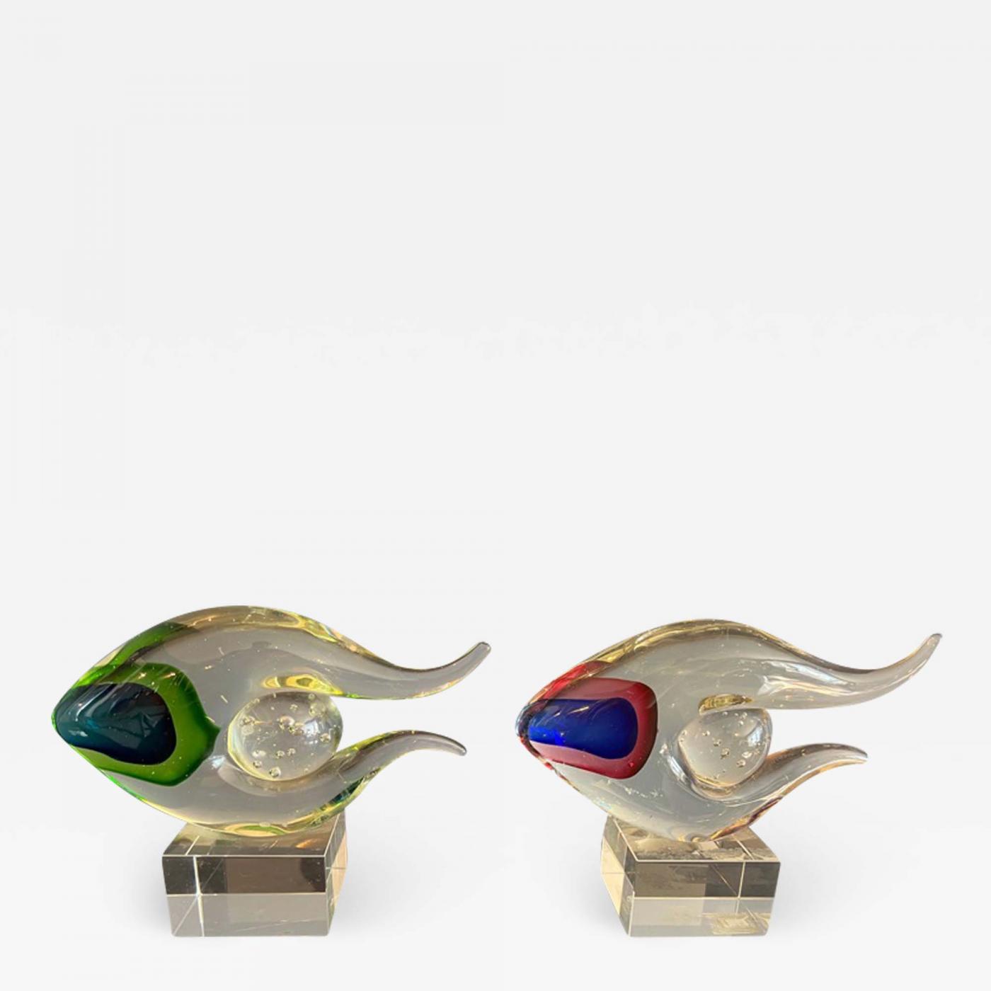 Seguso / Seguso Vetri d'Arte - MODERNIST MURANO GLASS FISH BOOKENDS