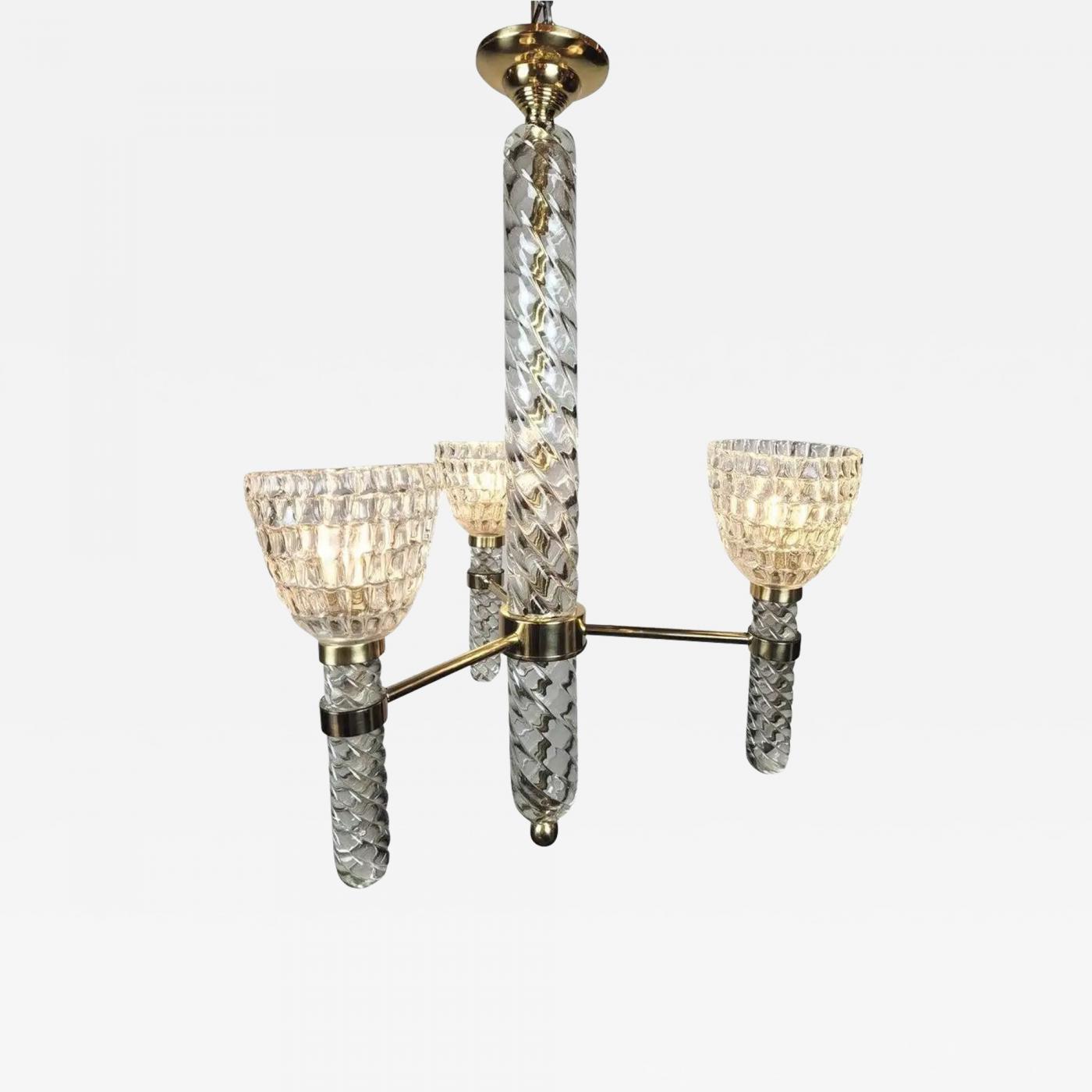 Italian Mid-Century Rostrato Glass Chandelier Attributed to Barovier & Toso Italian Mid-Century Rostrato Glass Chandelier Attributed to Barovier & Toso