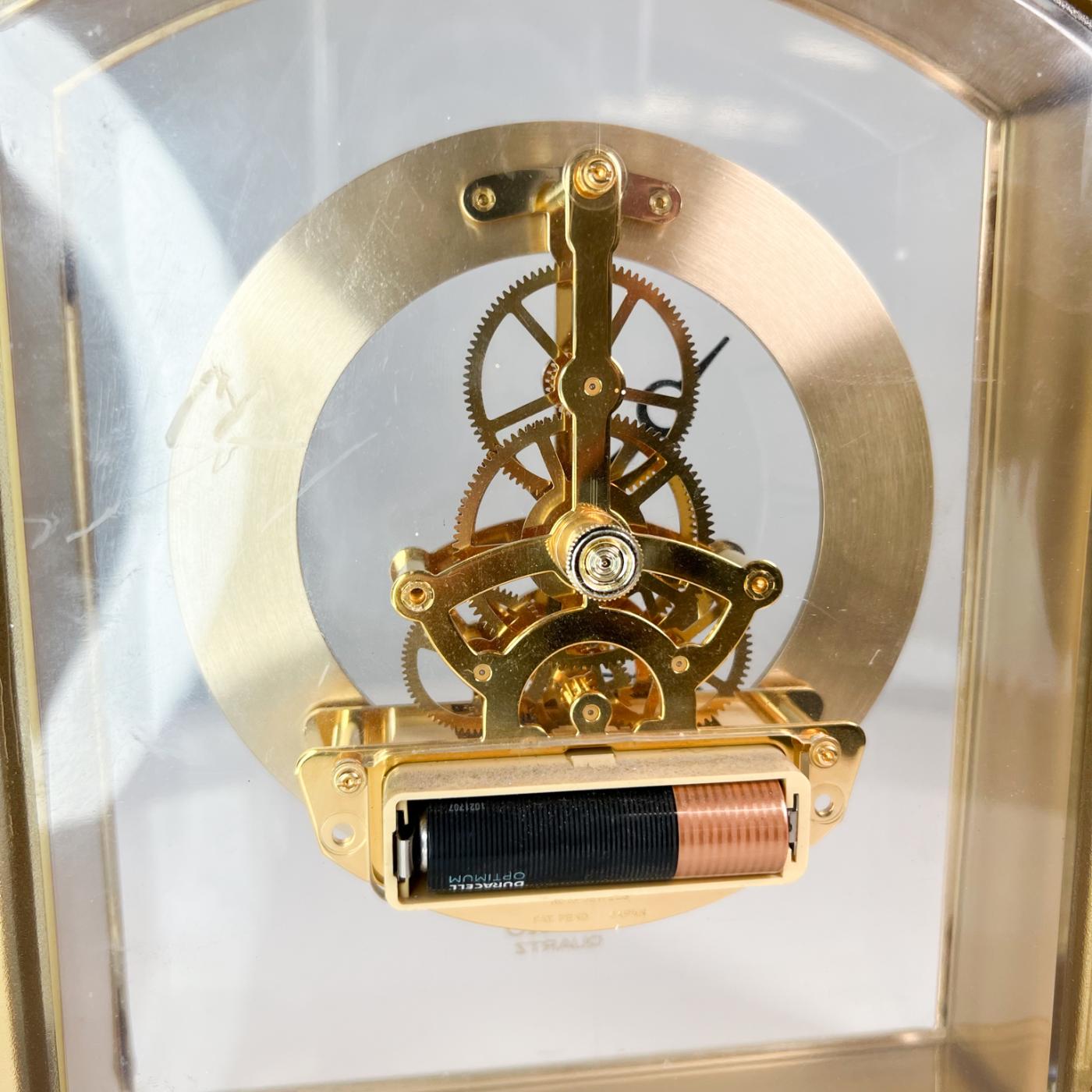 Seiko 1980s Modern Seiko Quartz Skeleton Desk Clock in Brass