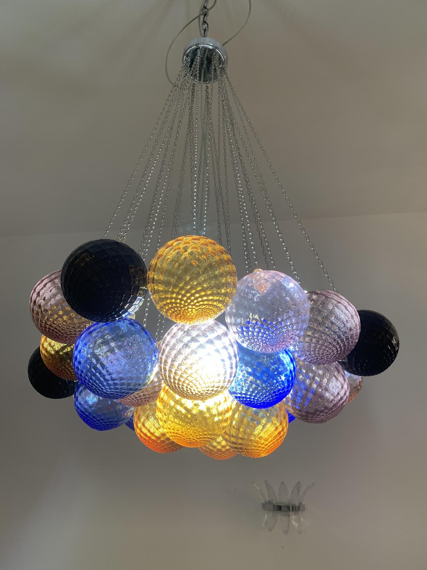 SimoEng Impressive Italian Murano Glass Sputnik Chandelier