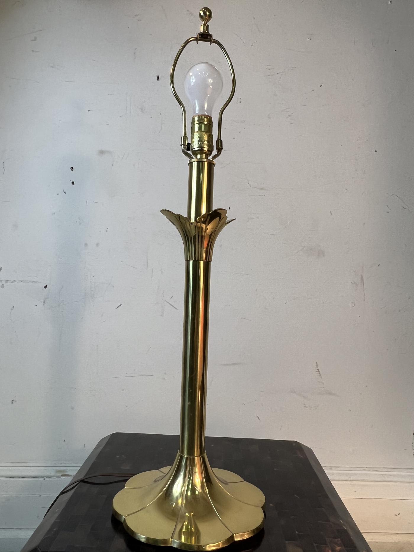 Stiffel Lamp Company - EXCEPTIONAL PAIR OF BRASS FLORAL FORM MODERN LAMPS