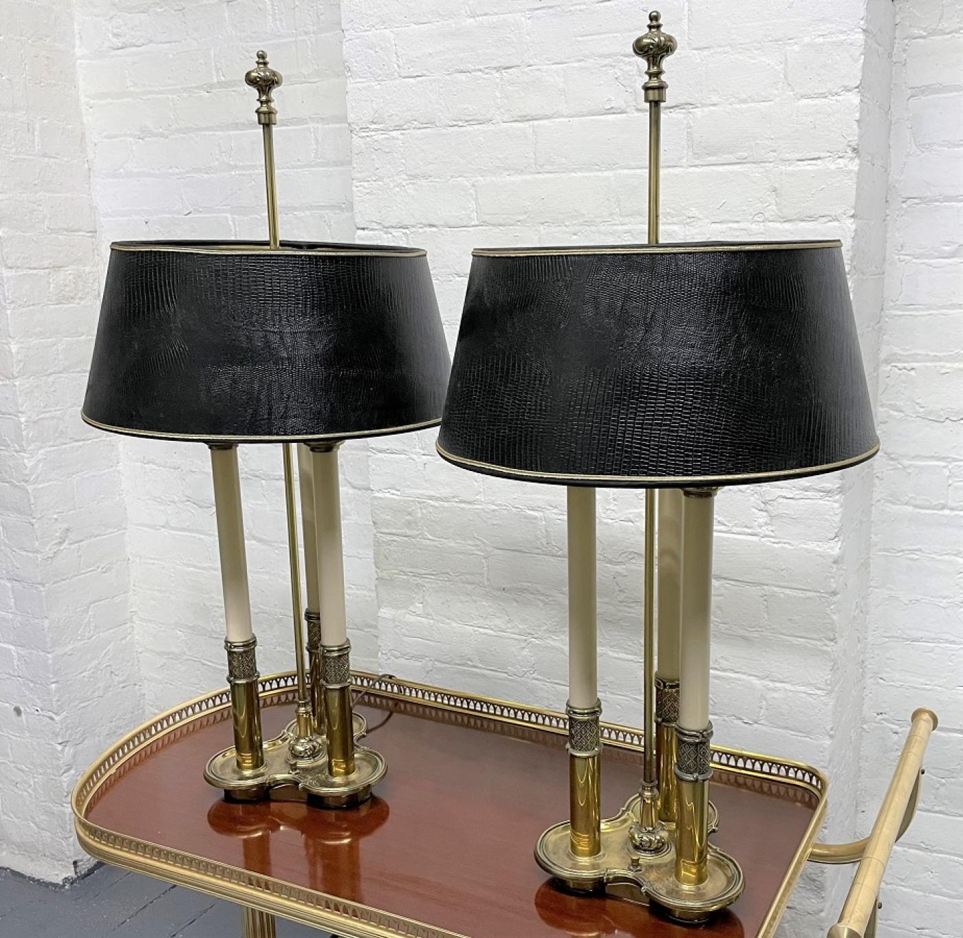 Stiffel Lamp Company Pair Brass Stiffel Lamps
