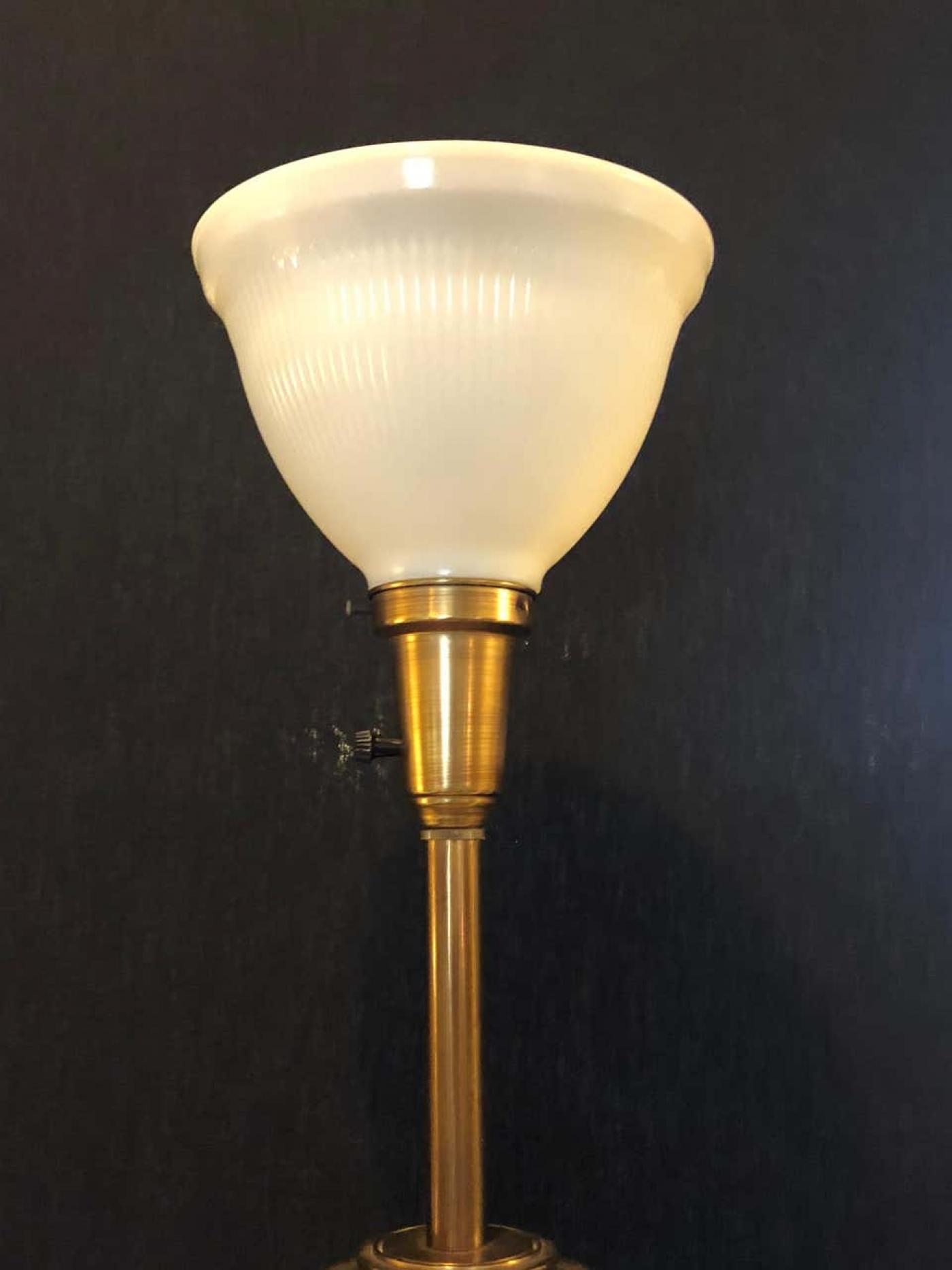 Stiffel Lamp Company Pair of Hollywood Regency Stiffel Co. Brass and