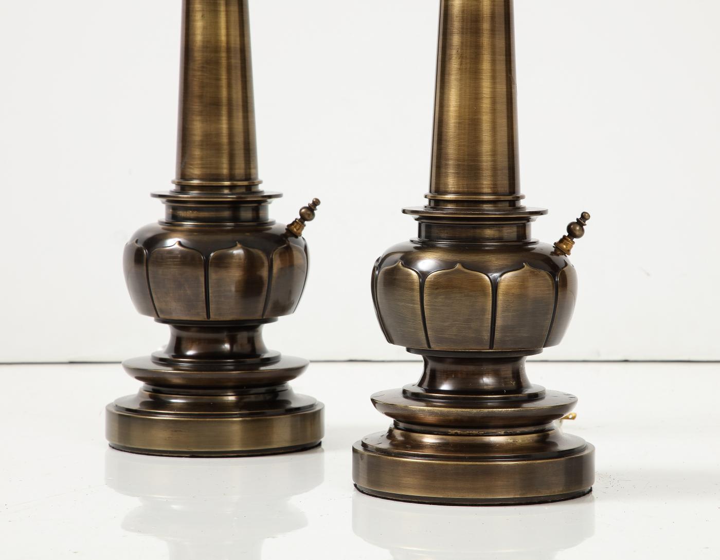 Stiffel Lamp Company - Stiffel Aged Brass Lotus Lamps