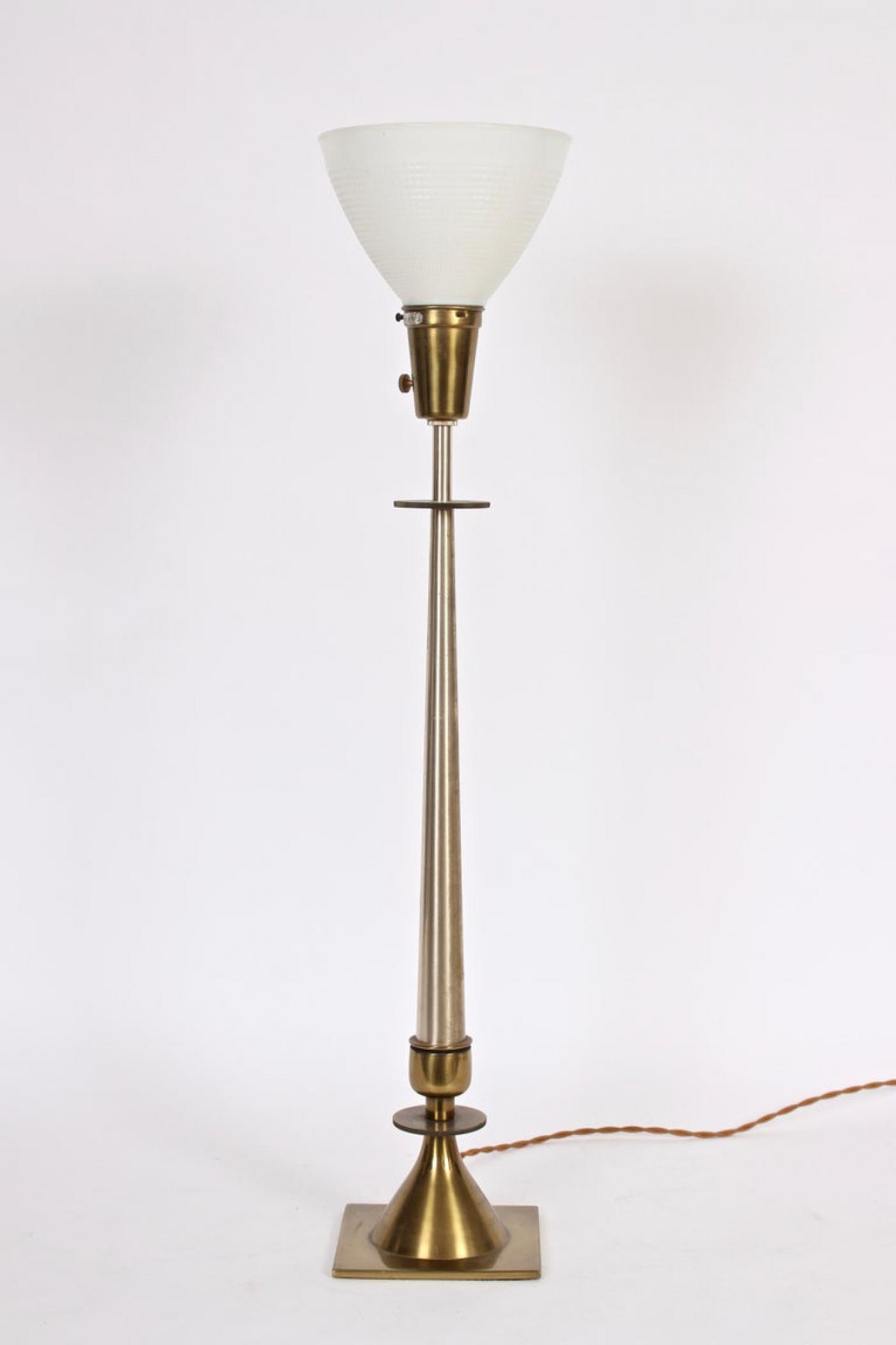 Stiffel Lamp Company Tall Tommi Parzinger Style Nickel and Brass