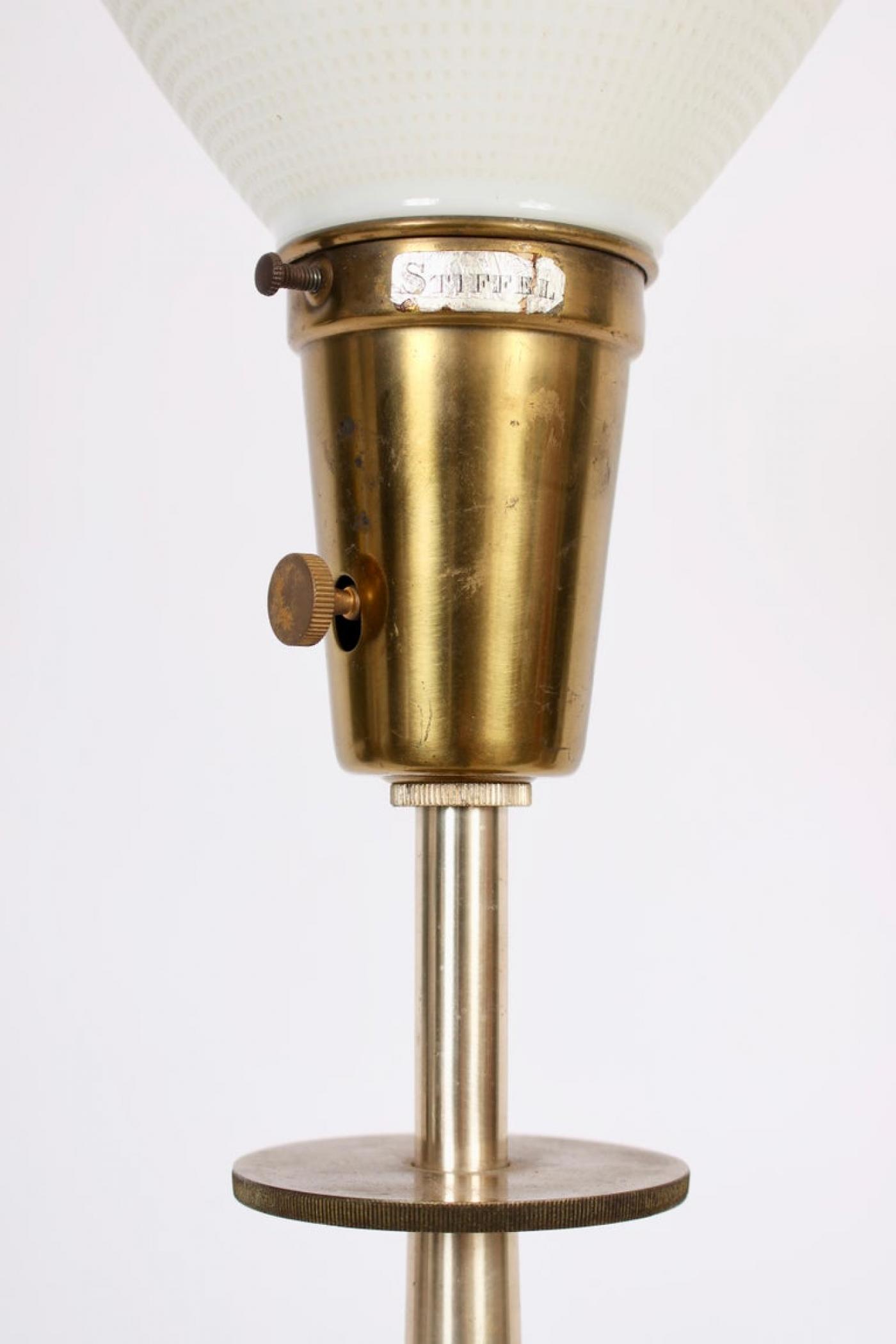 Stiffel Lamp Company Tall Tommi Parzinger Style Nickel and Brass