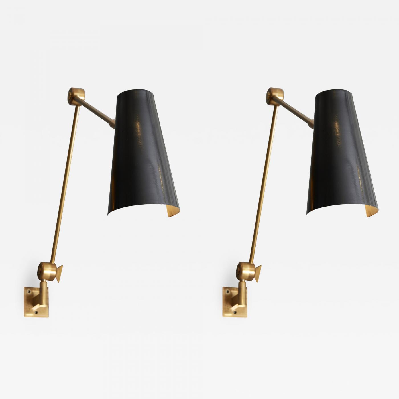 Stilnovo Pair Of Stilnovo Black Cones Wall Sconces