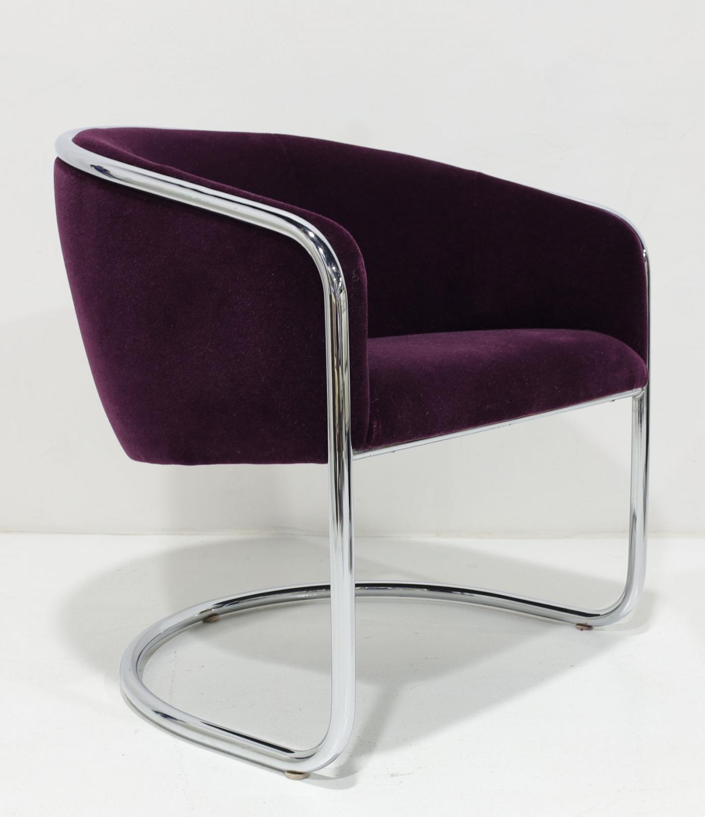 Barrel Back Club Chair in Mohair