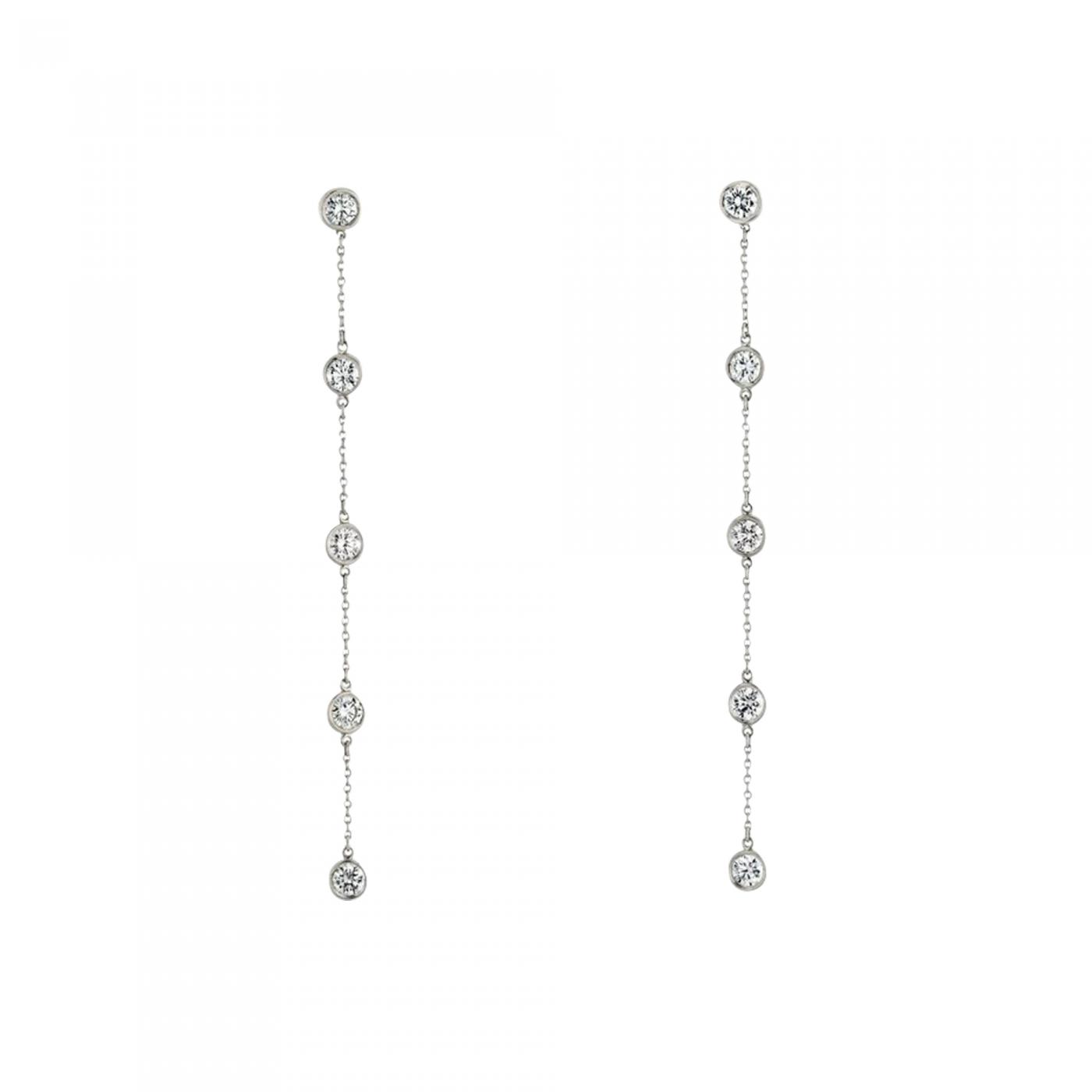 Flower Diamond Art Deco Drop Earrings - Artisans Bespoke Jewellers