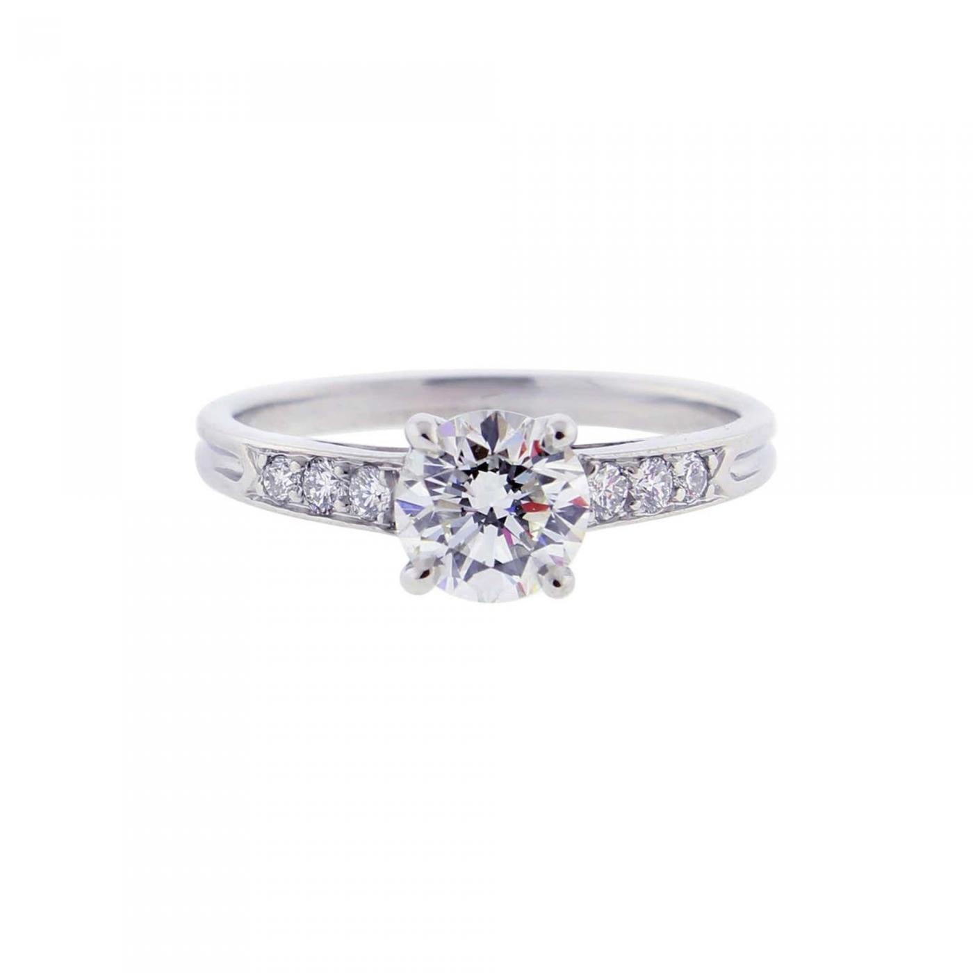 Tiffany & Co. Diamond Solitaire Engagement Ring Platinum 950 Lucida Cut  .33ct - Wilson Brothers Jewelry