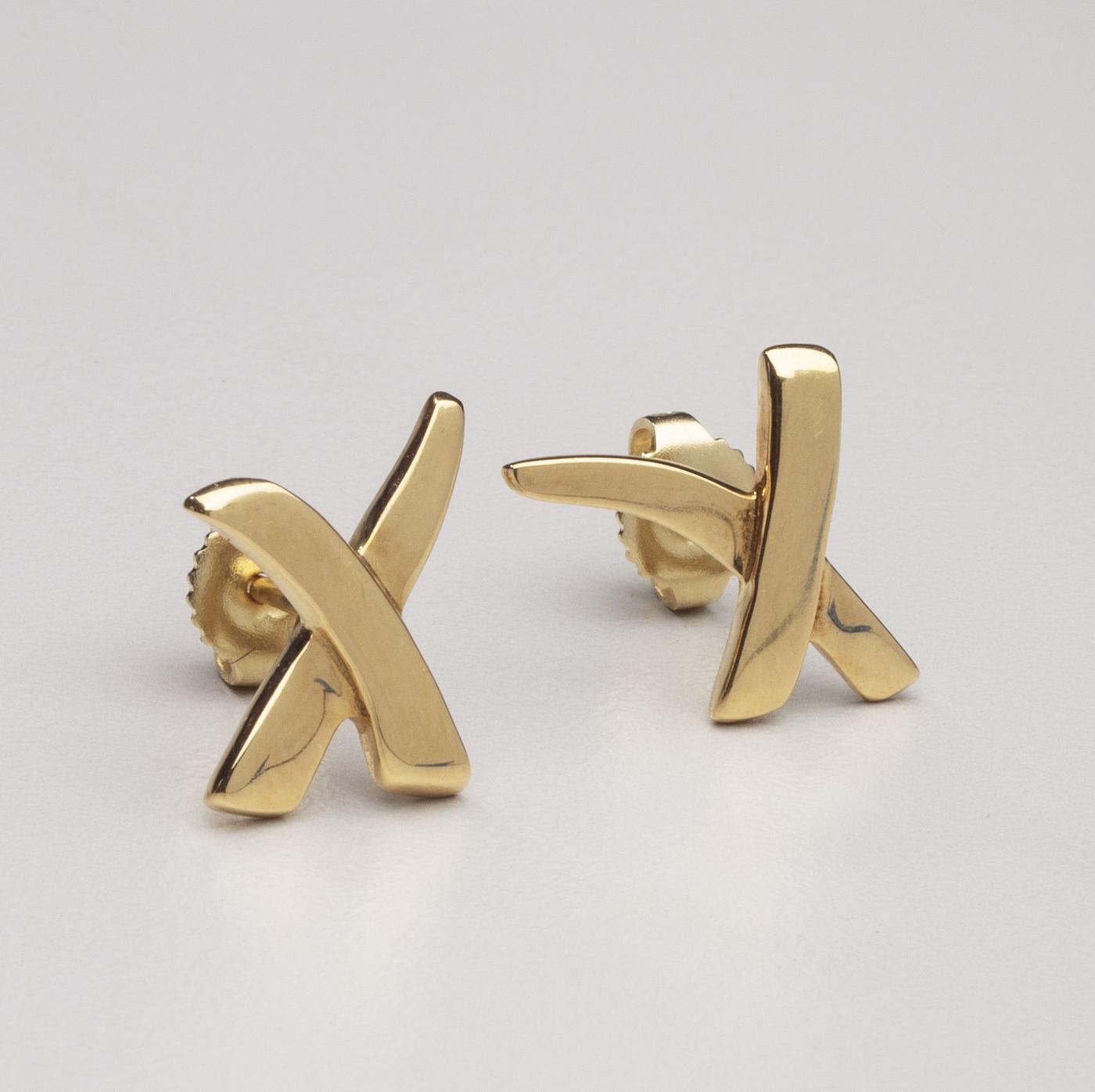 Tiffany & Co. Tiffany & Co 18kt Gold “X” earrings by Paloma Picasso
