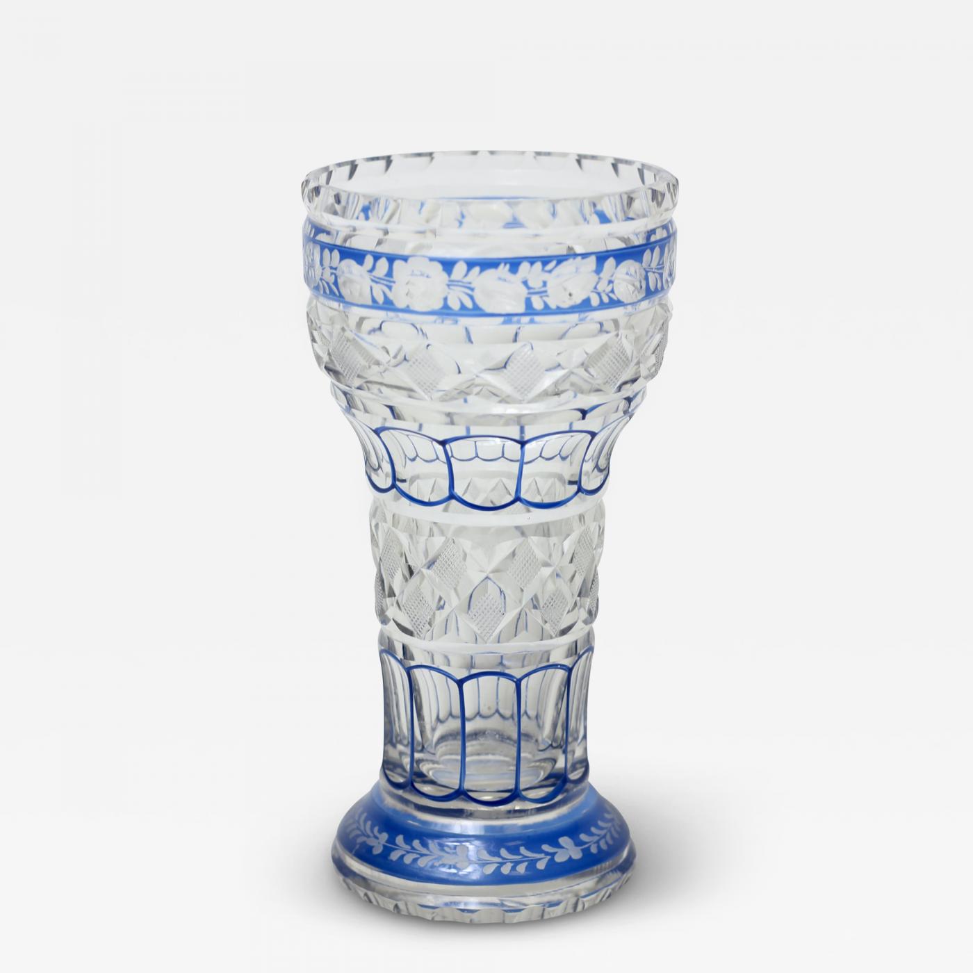Val St. Lambert Art Deco Cut Crystal Vase, 1940, Belgium