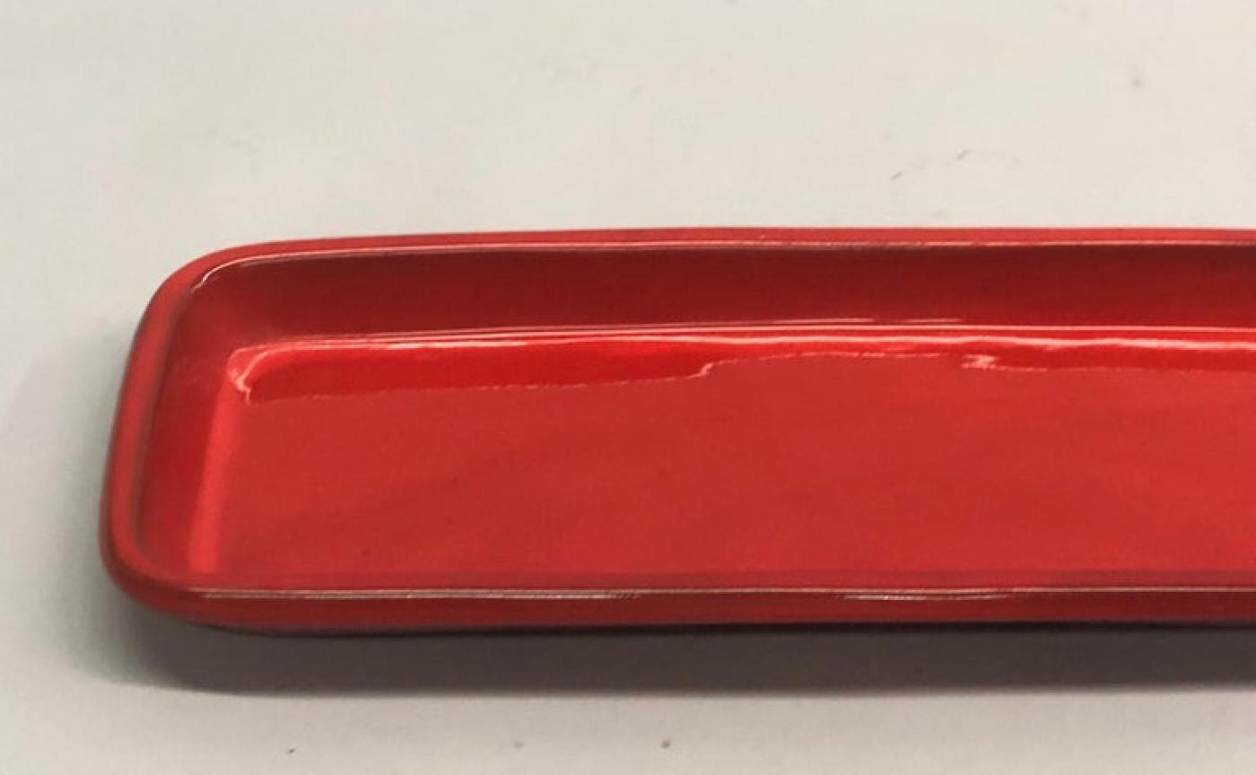 Vallauris - Large French Midcentury Rectangular Red Ceramic Serving ...