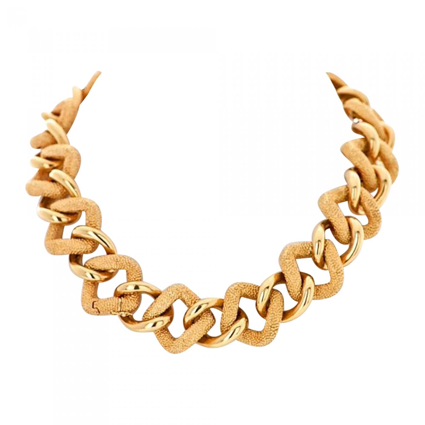 Van Cleef & Arpels - VAN CLEEF & ARPELS LINK 18K YELLOW GOLD CHUNKY CHAIN  NECKLACE