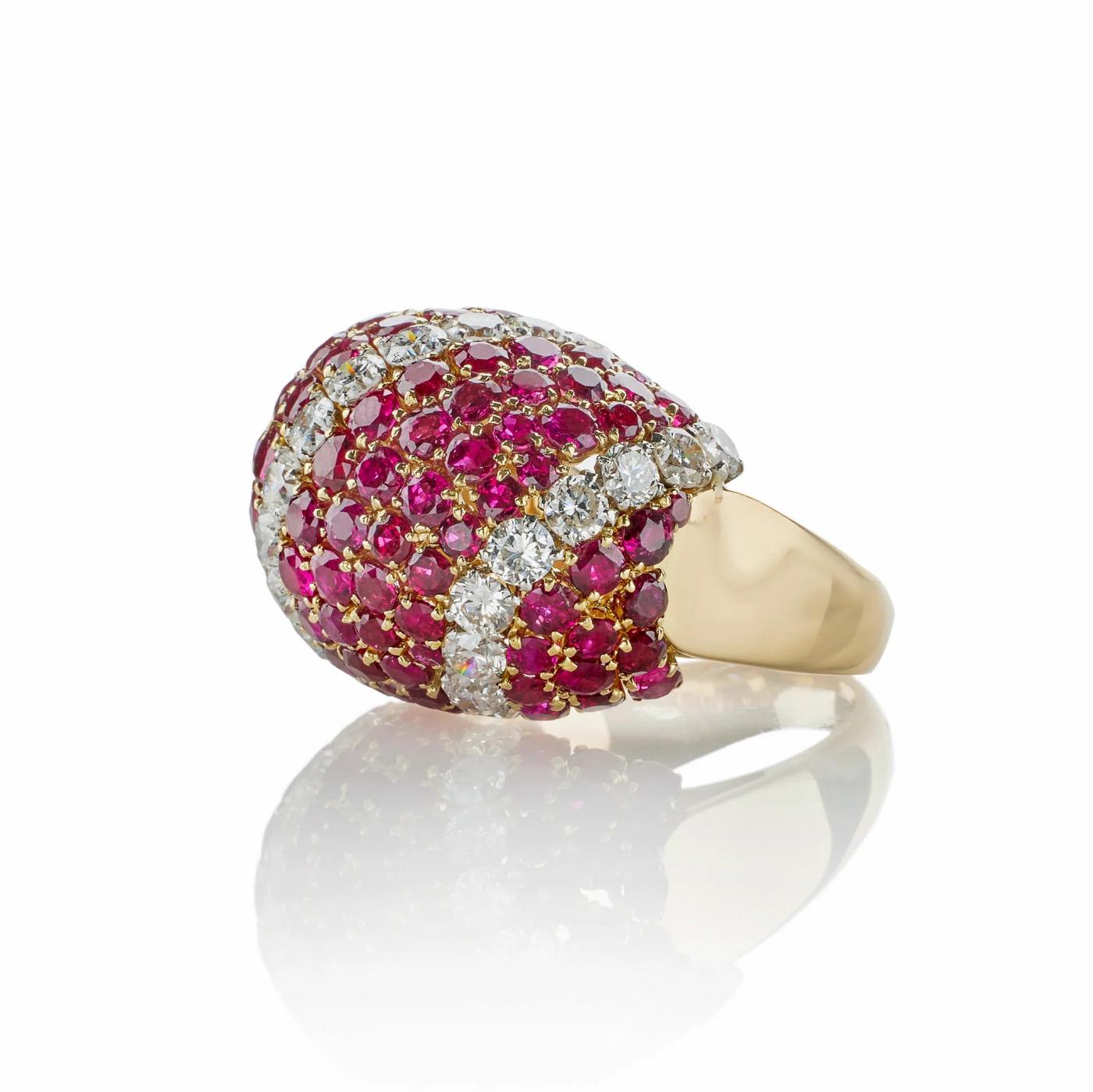 Van Cleef & Arpels Van Cleef & Arpels Paris Ruby and Diamond Bombé Ring
