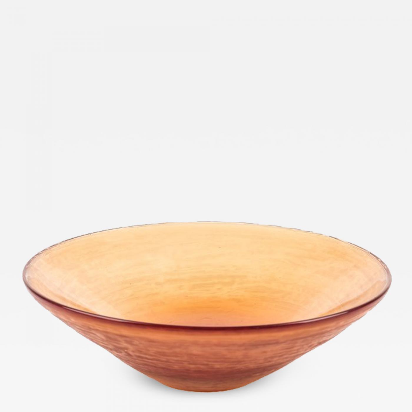 Venini Orange glass murano "Inciso" Bowl by Venini