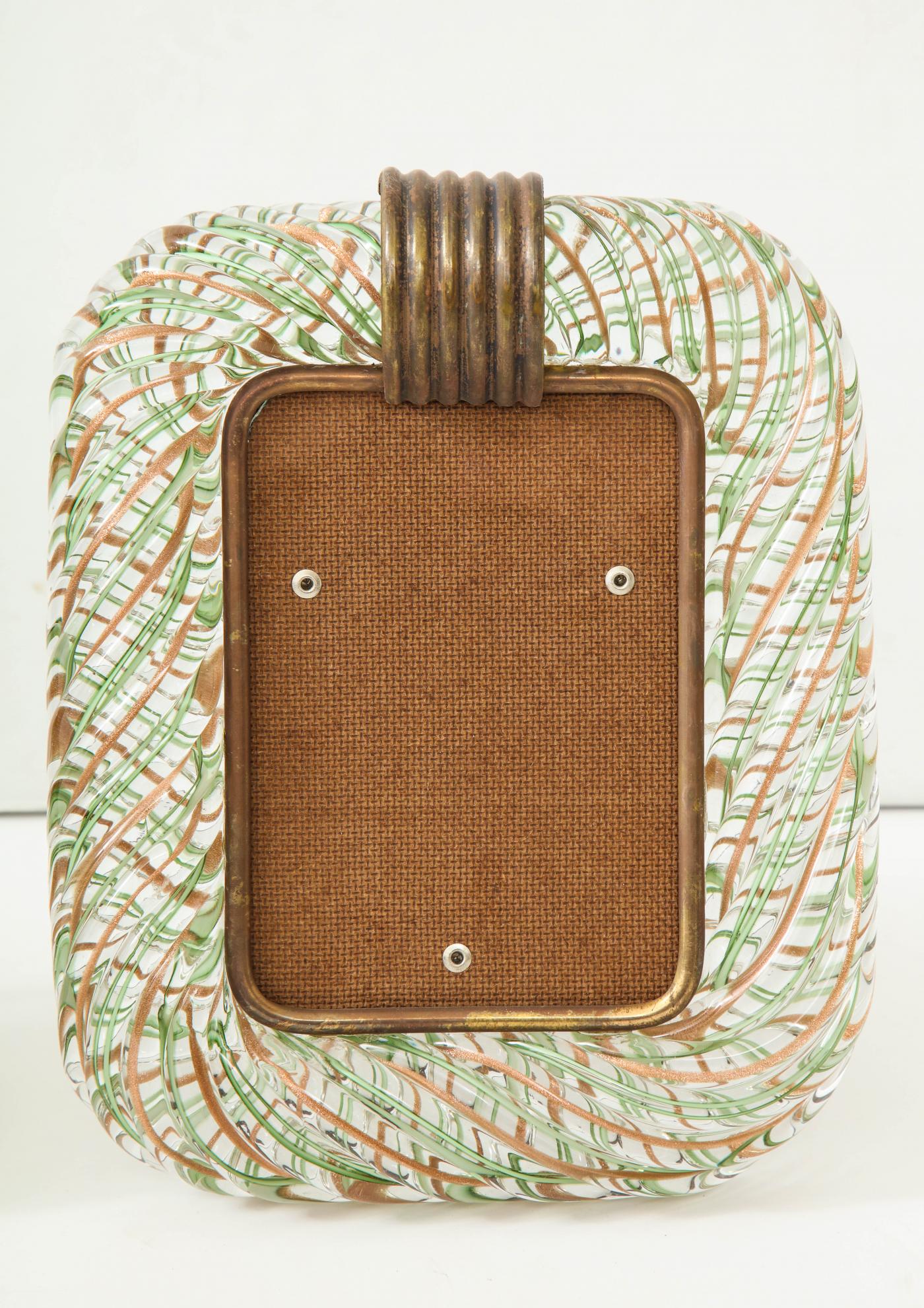 Venini Pair of Murano glass picture frame by Venini