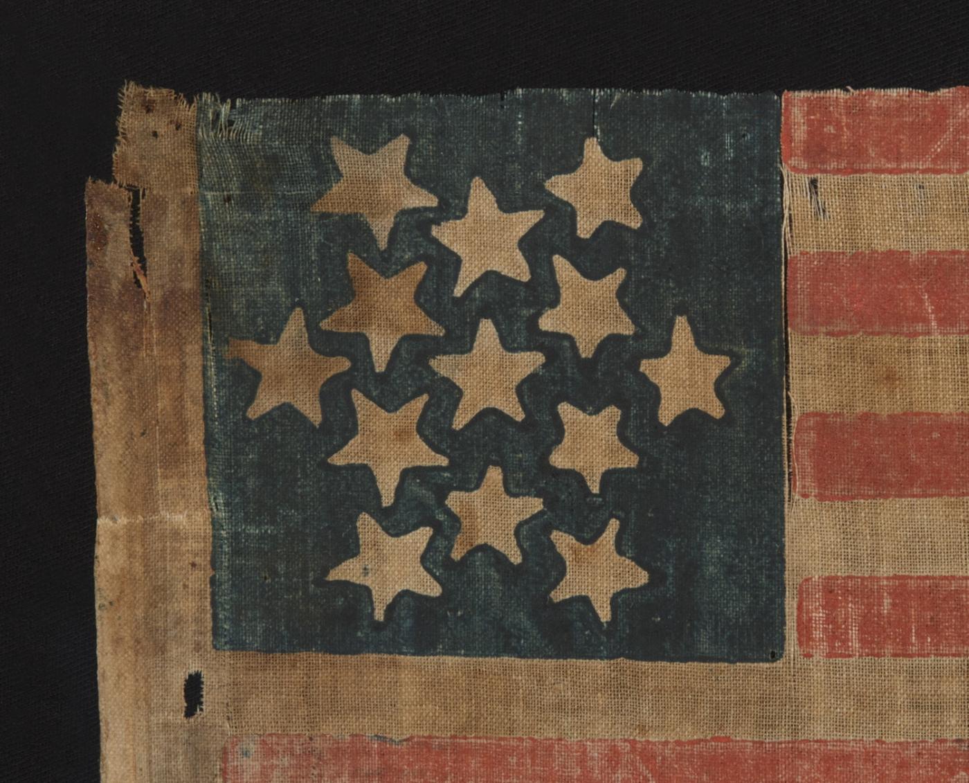 13 Stars Arranged in 6-Pointed Great Star/ Star of David Pattern