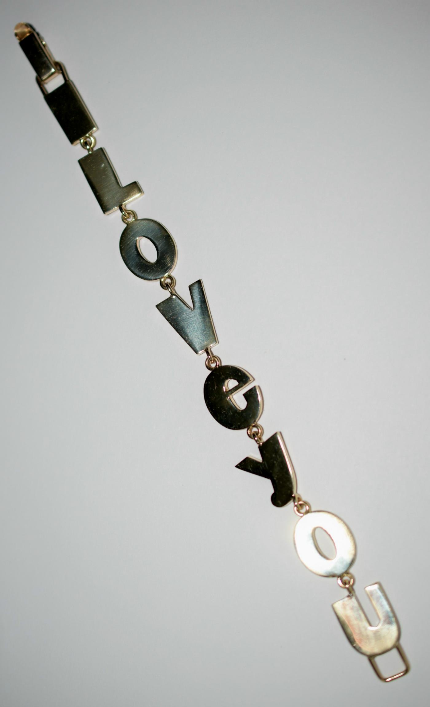 14K Gold I LOVE YOU Bracelet