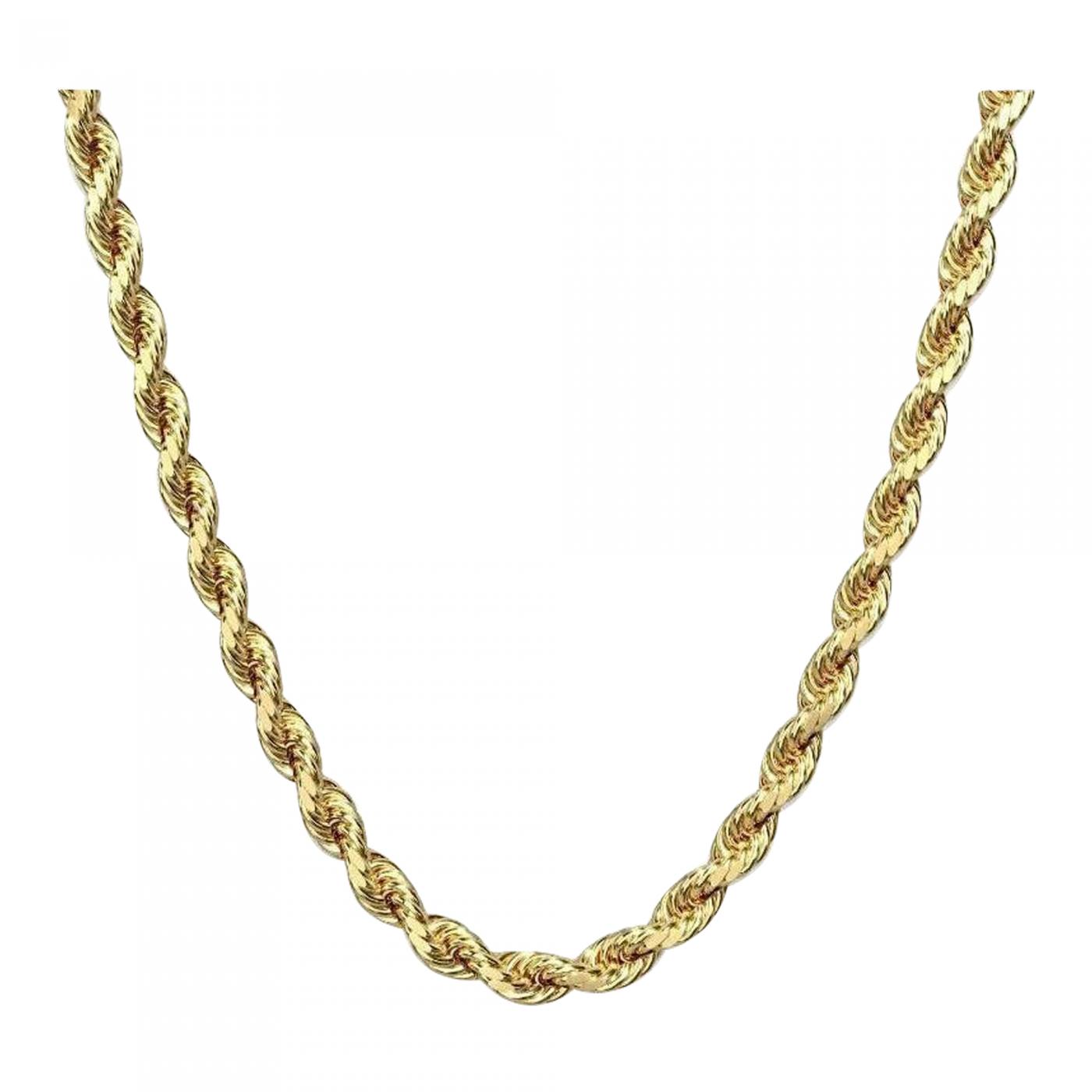 14k Solid Yellow Gold Rope Chain 3mm (Unisex)