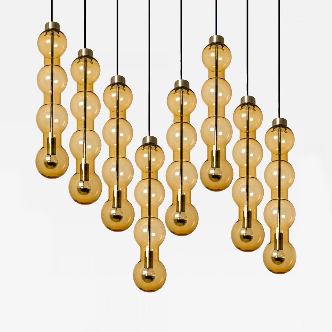 Doria Leuchten 1 Of 14 Glass Amber Pendant Lights 1960s - 1960s Pendant Lights Doria Leuchten 1 Of 14 Glass Amber Pendant Lights 1960s - 1960s Pendant Lights