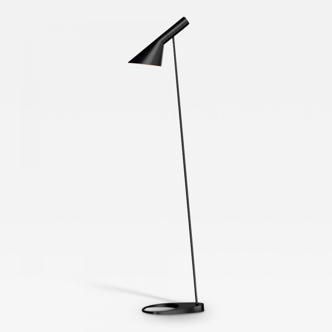 Mid-Century modern scandinavian floor lamp AJ black by Arne Jacobsen for Louis  Poulsen.