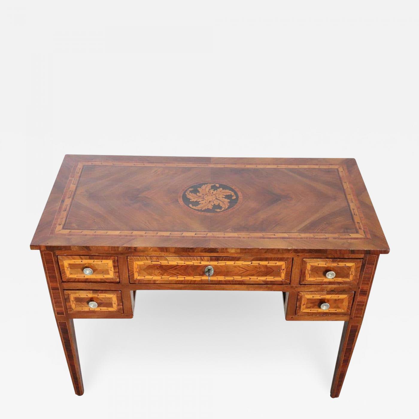 inlaid wood desk