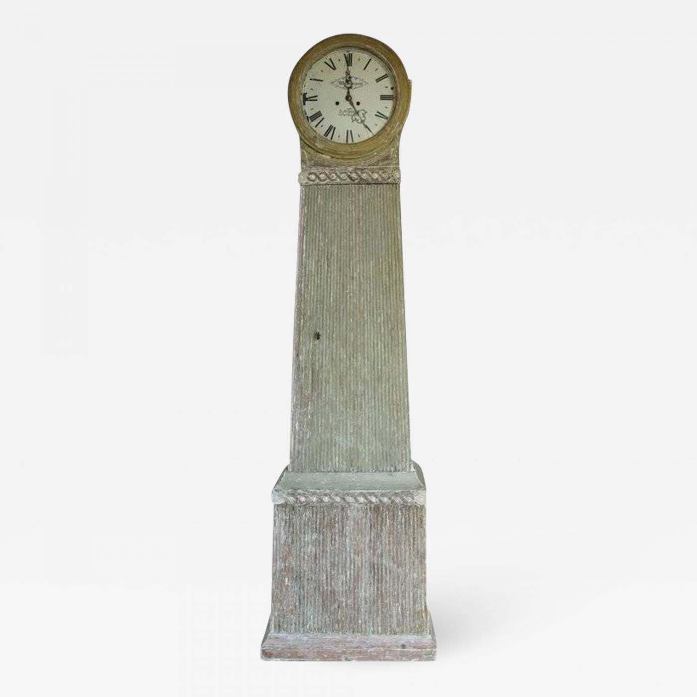 Swedish 18th Century Gustavian Clock with Original Paint & Decoration Swedish 18th Century Gustavian Clock with Original Paint & Decoration