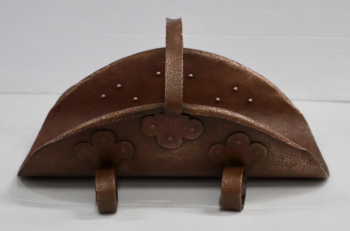 1930's Hammered Copper Log Holder