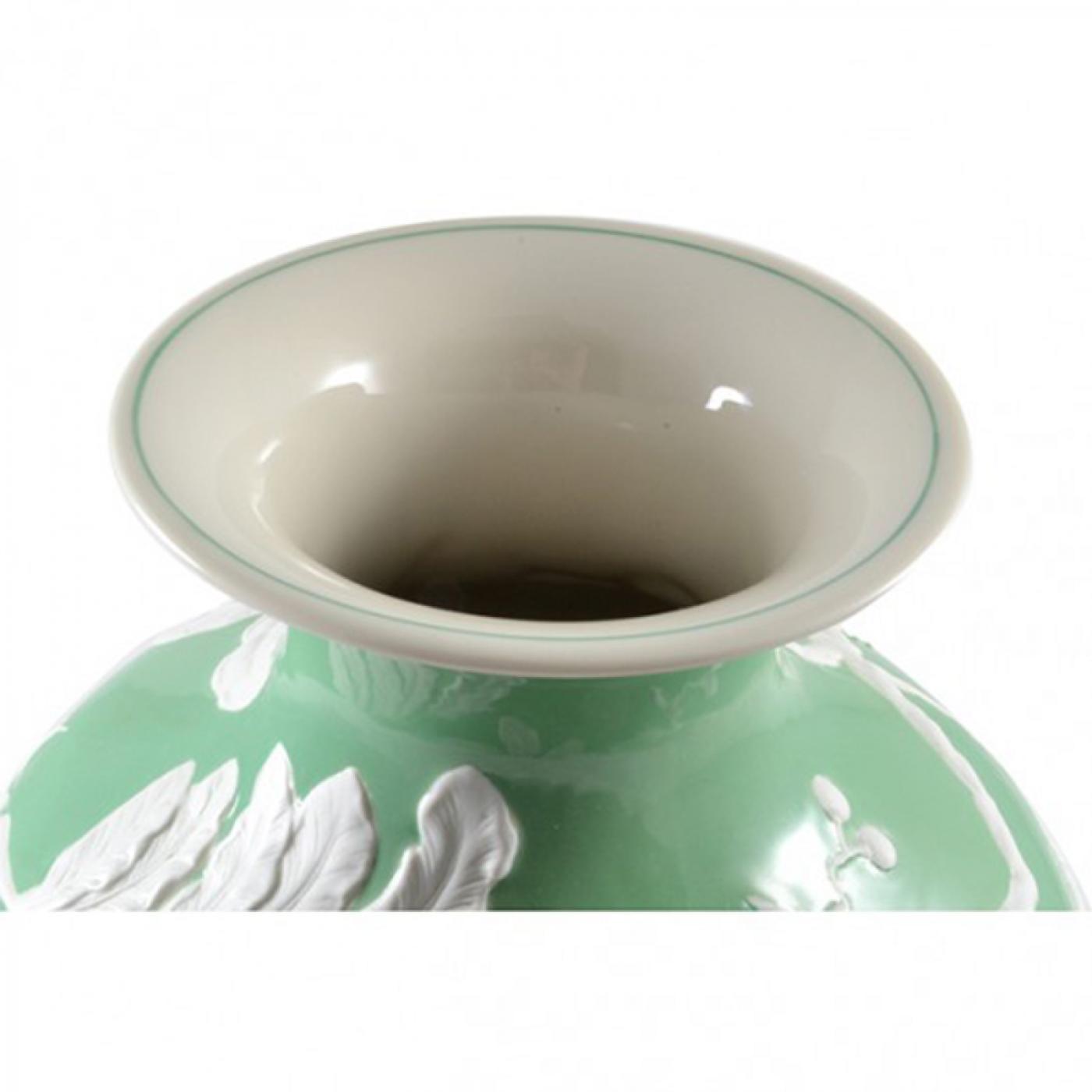 Rosenthal 1949 Vase, Porcelain, Green Overglaze and Bisque, Rosenthal