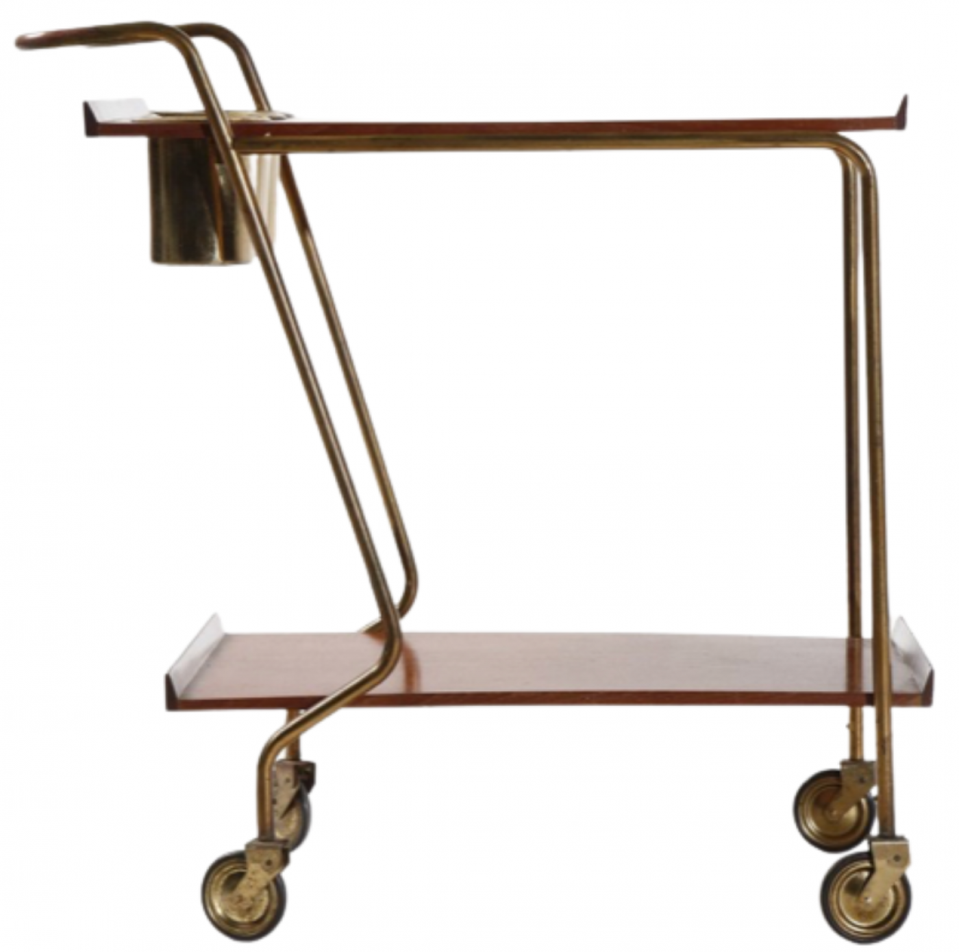1950s Italian lacquered wood/brass bar cart