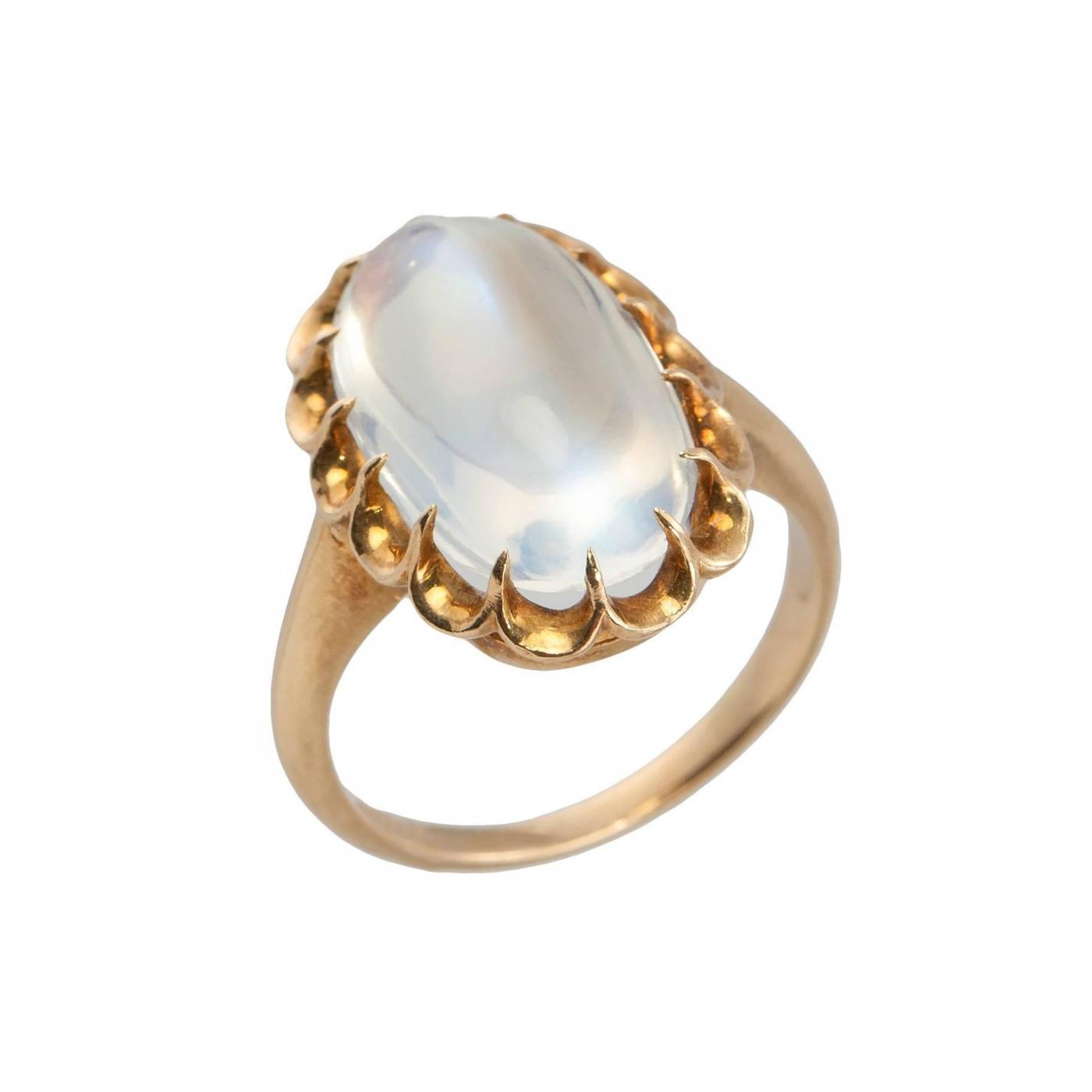 moonstone and gold ring