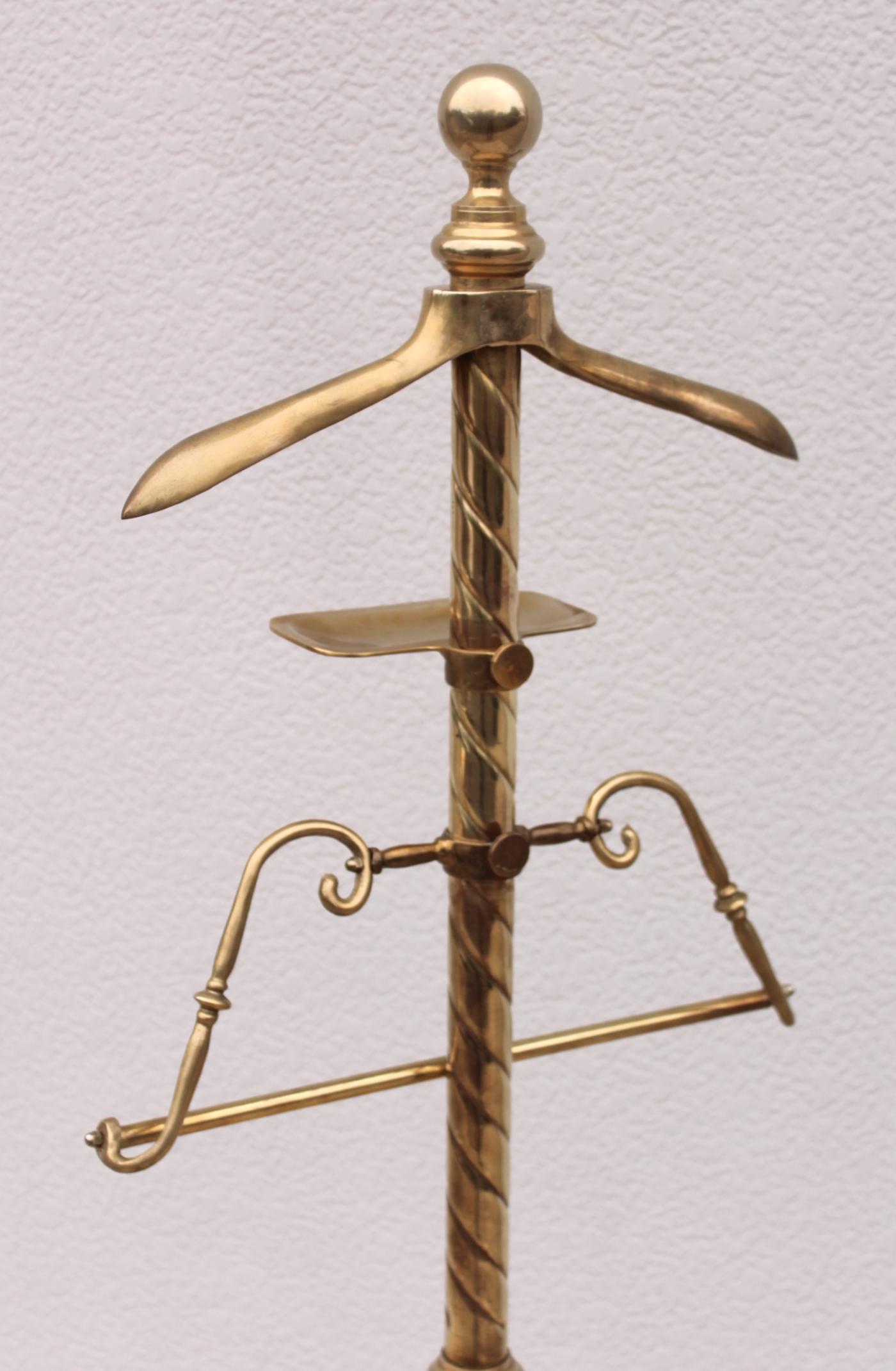 1960's Brass Valet Stand