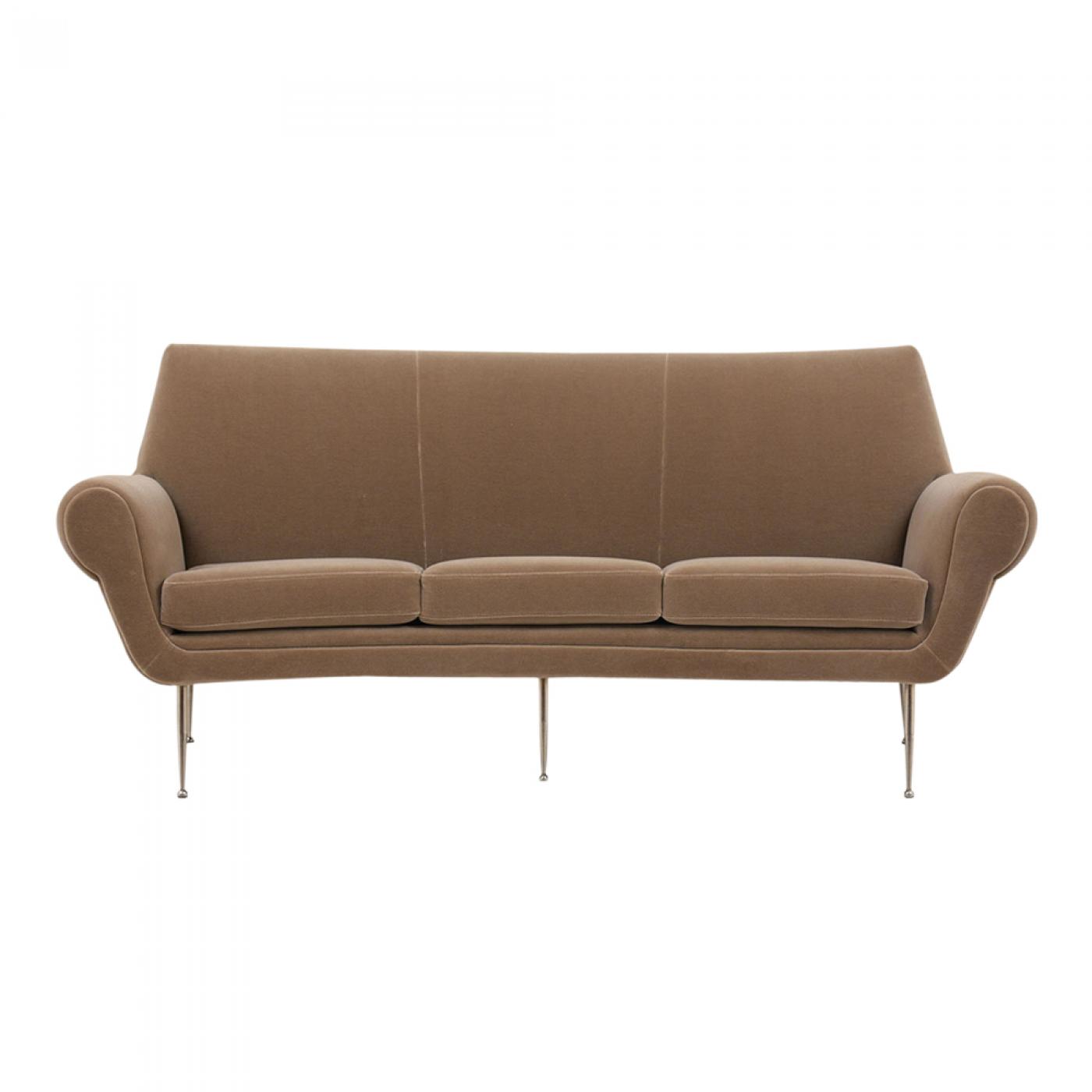 1960s Italian Modern Velvet Mohair Sofa