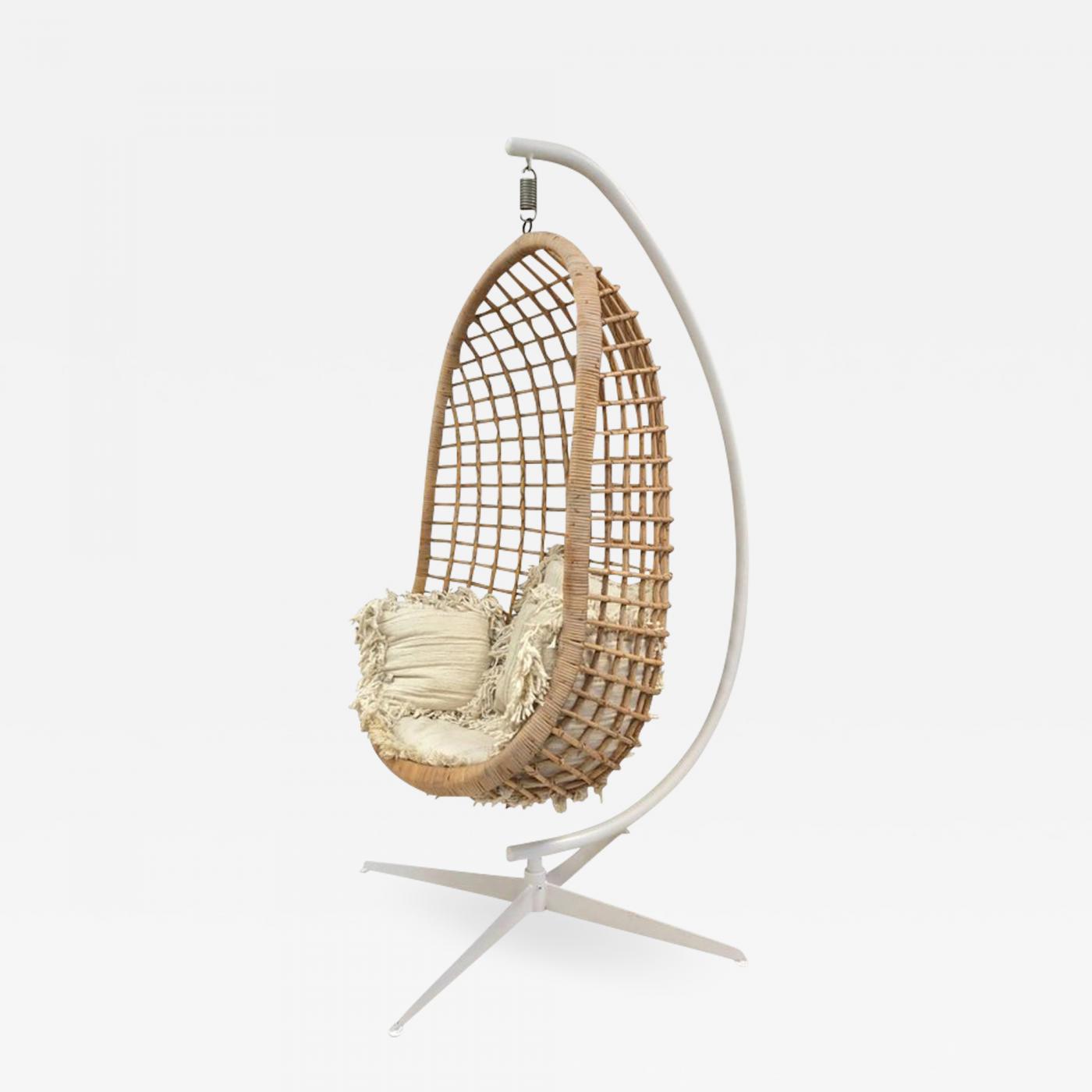 1960s Rattan Swing Chair