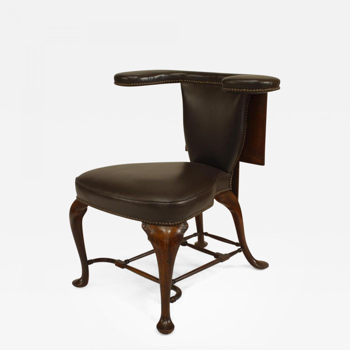 antique leather reading chair