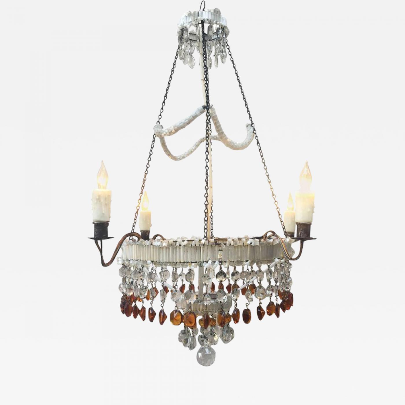 19th Century Italian Empire Venetian Opaline Glass And Amber Crystal Listings Furniture Lighting Chandeliers And Pendants