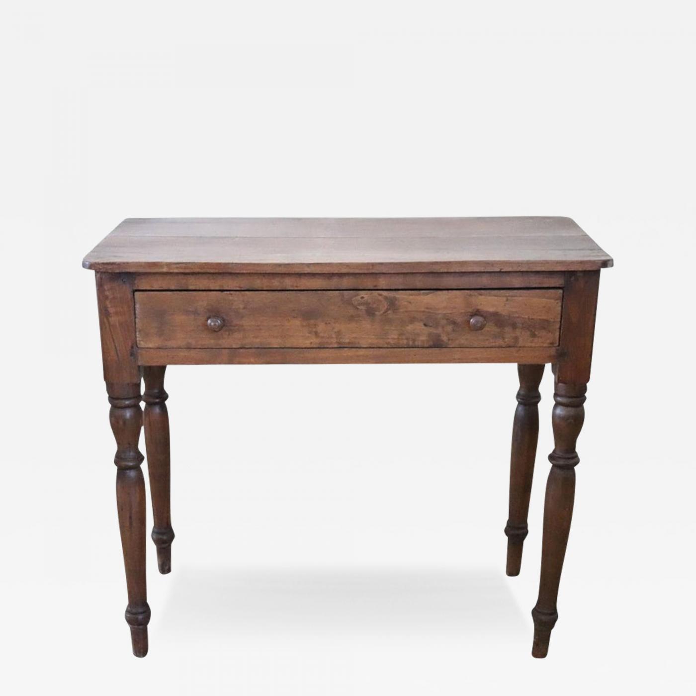 Narrow Desk with Drawers - Solid Wood Writing Table