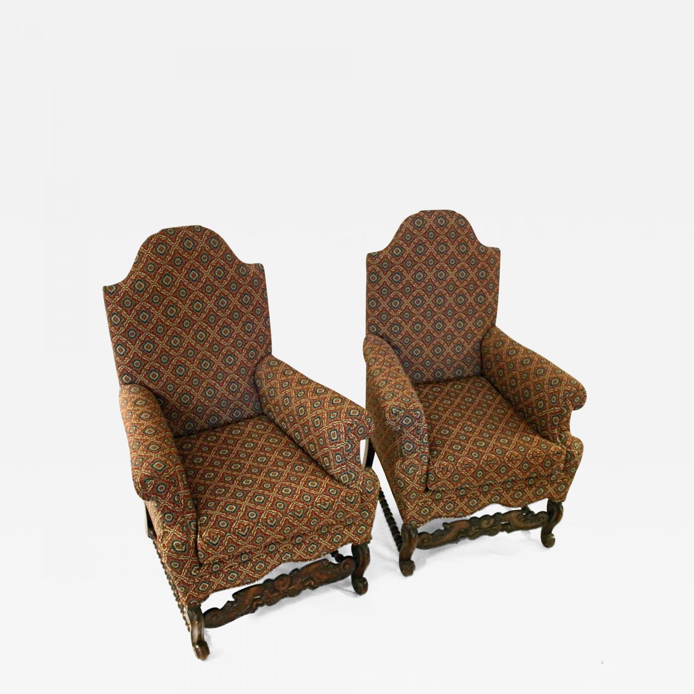 19th Century Jacobean Revival Style Chair Pair