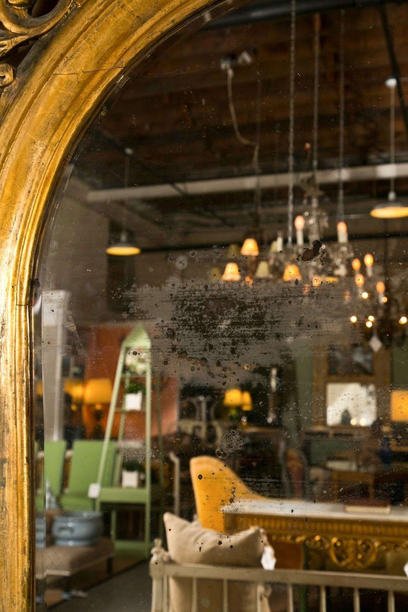 19th Century Monumental French Rococo Floor Mirror