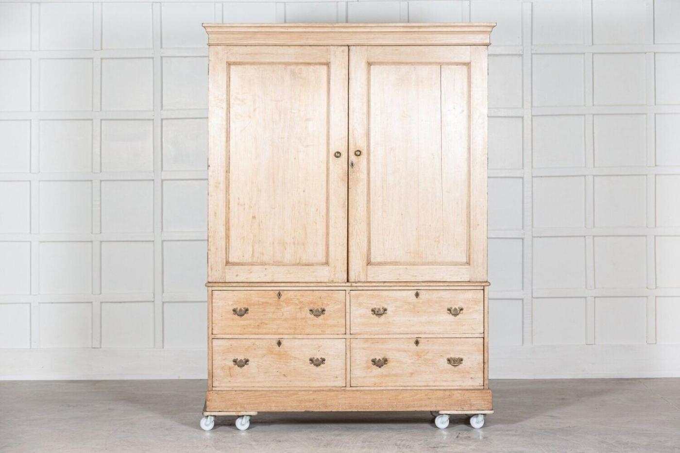 19thC English Housekeepers Cupboard / Wardrobe