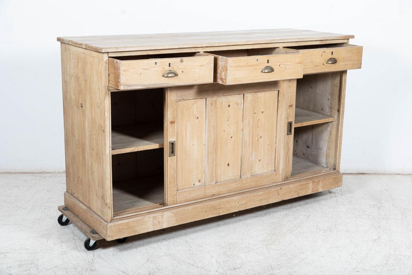 19thC English Pine Dresser Base