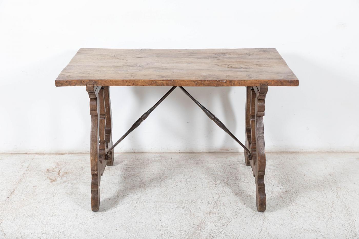 19thc Spanish Walnut Trestle Table