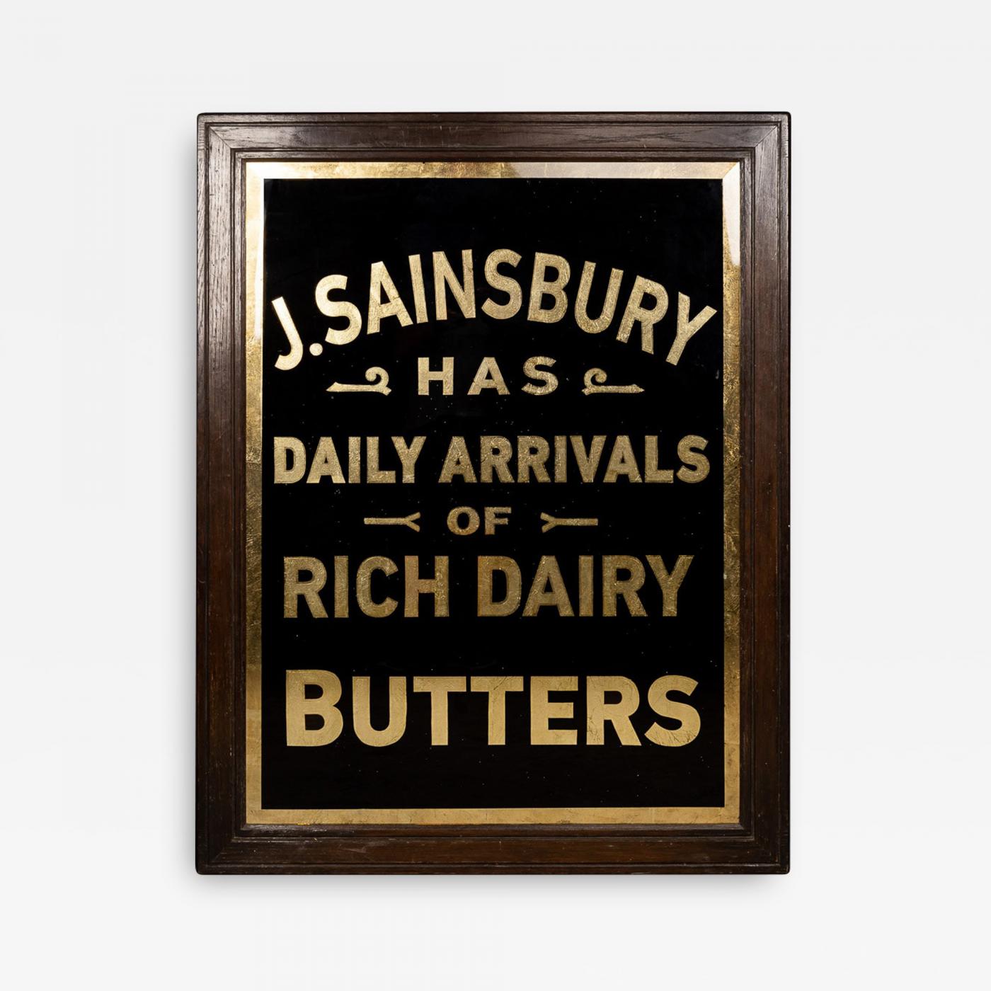 20th Century J Sainsbury Dairy Produce Advertising Sign, c.1950