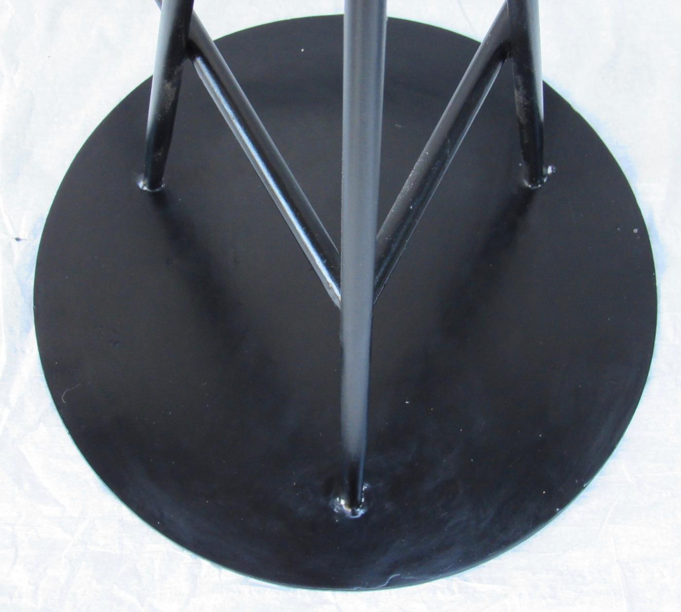 3 Oak and Wrought Iron Bar Stools Palm Springs 1960s