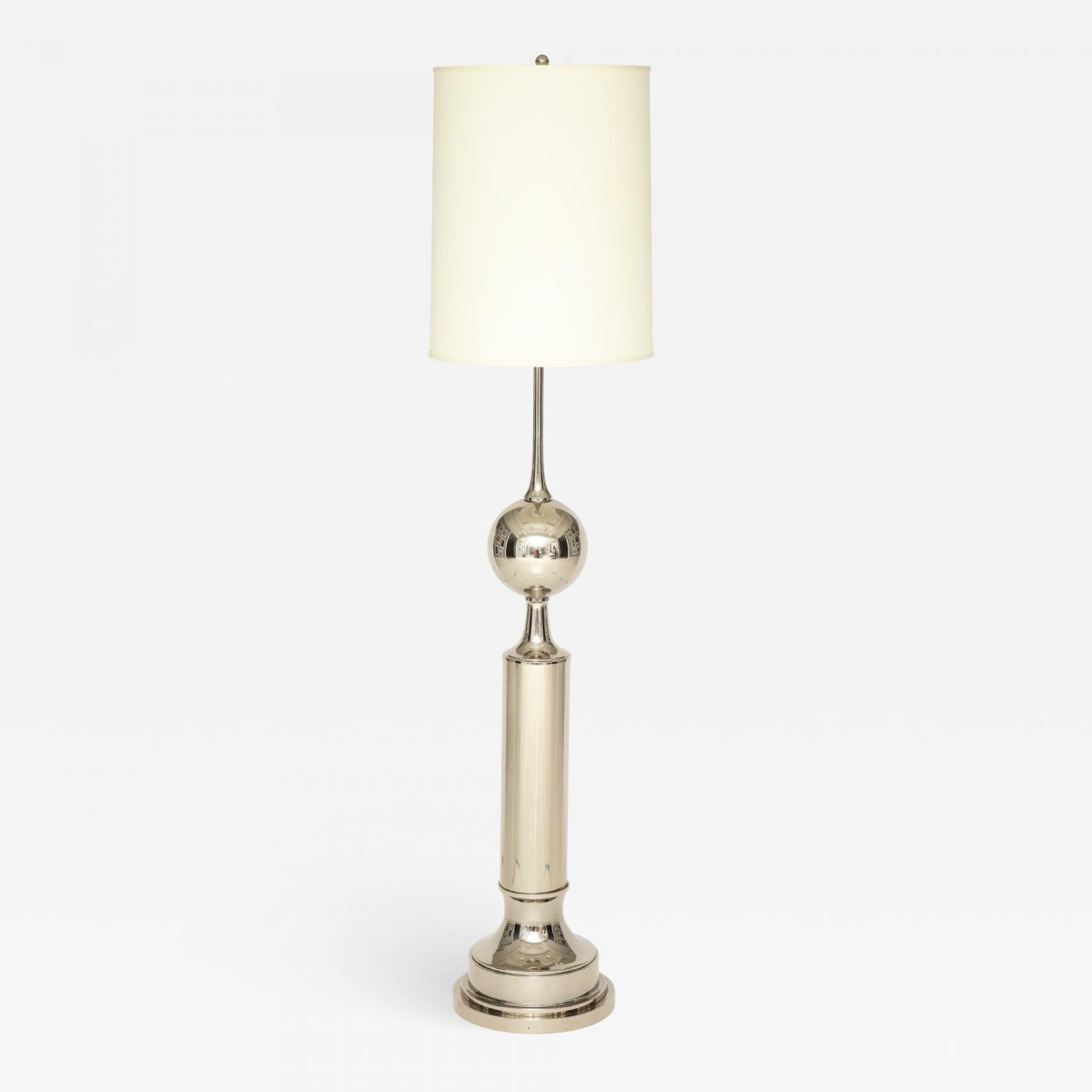 A French 40 S Floor Lamp Crafted On Nickel Metal